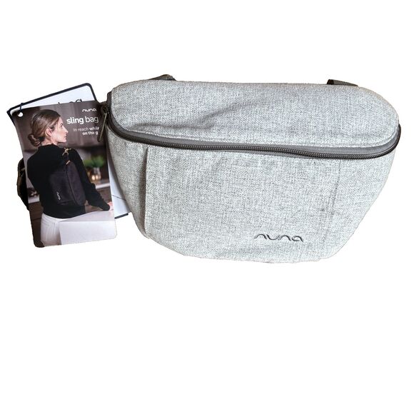 Nuna Stroller Sling Shoulder Bag  8 Compartments Color Curated Gray NEW - Picture 3 of 11